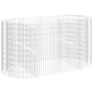 vidaXL Planteringsgabion galvaniserat j&auml;rn 200x100x100 cm