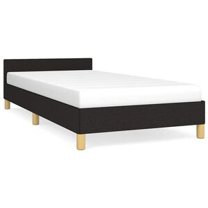 vidaXL S&auml;ngram med huvudgavel utan madrass svart 90x200 cm tyg