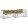 vidaXL Tr&auml;dg&aring;rdsb&auml;nk gabiondesign 244x71x65,5 cm impregnerad furu