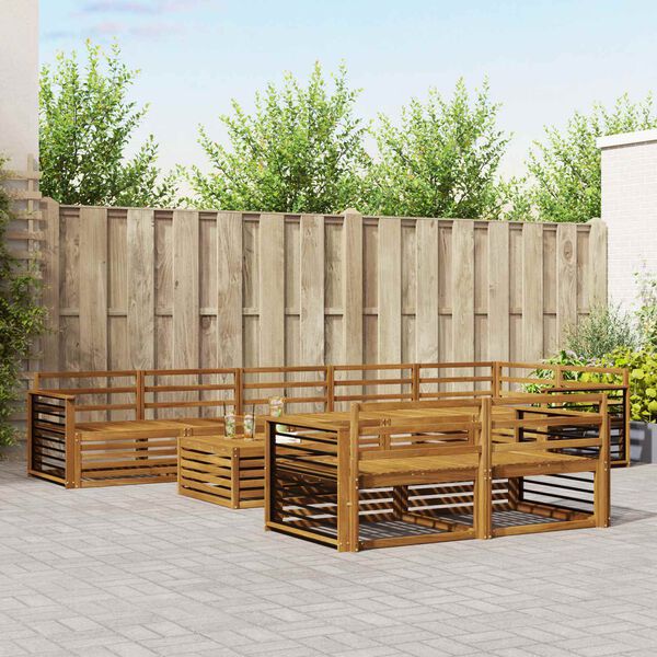 vidaXL Utomhussoffset 9 pcs Naturf&auml;rg