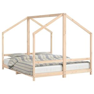 vidaXL S&auml;ngram f&ouml;r barns&auml;ng 2x(80x200) cm massiv furu