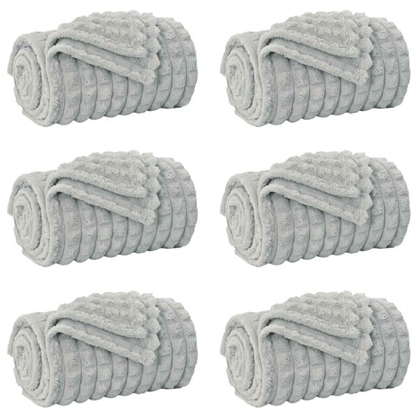 vidaXL Filtar 6 pcs Gr&aring; 200 x 150 cm Fleece