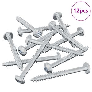 vidaXL Tr&auml;skruv 12 pcs Silver 9,8 x 53 mm St&aring;l