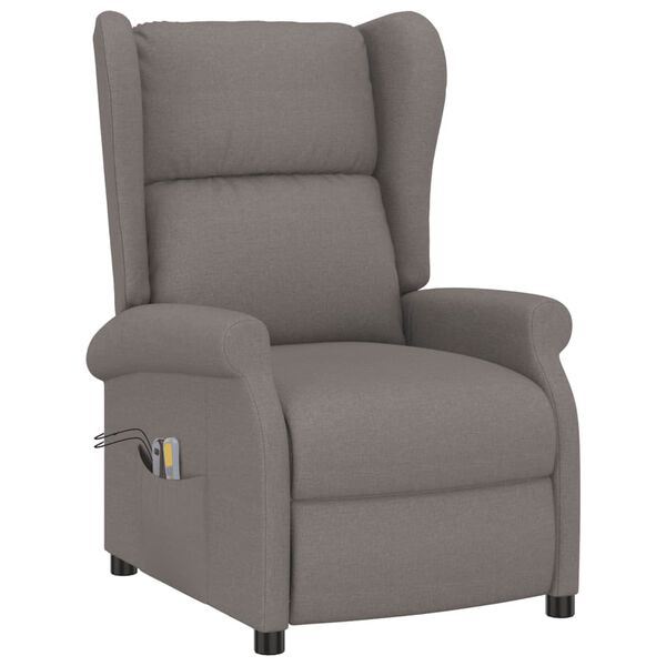 vidaXL Elektrisk massagefåtölj taupe tyg