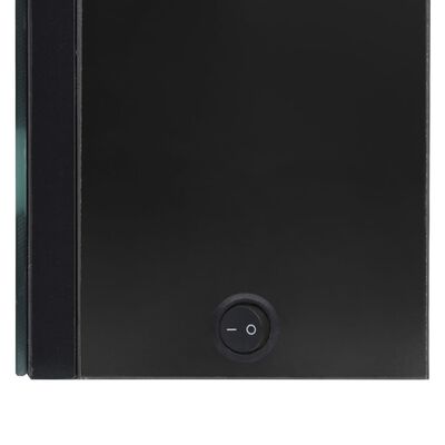 vidaXL Spegelskåp med LED blank svart 50x14x60 cm