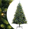 vidaXL Konstigt hinged julgran 300 LEDs Gr&ouml;n 240 cm PVC och PE