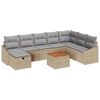 vidaXL Tr&auml;dg&aring;rdsoffset 9 st Beige konstrotting