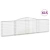 vidaXL Gabioner b&aring;gformade 15 st 400x30x100/120 cm galvaniserat j&auml;rn