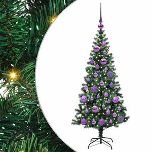 vidaXL Konstgjord F&ouml;rbelyst Julgran Gr&ouml;n 120 cm PVC och metall