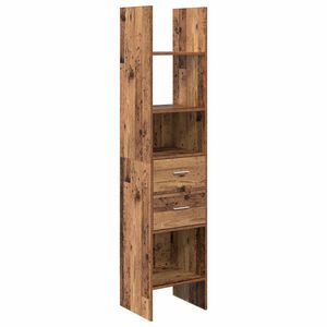 vidaXL Boksk&aring;p 2 niv&aring;er 40 x 35 x 180 cm Konstruerat tr&auml; Gammalt tr&auml;
