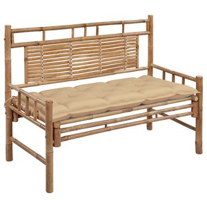 vidaXL Tr&auml;dg&aring;rdsb&auml;nk med dyna 120 cm bambu