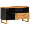 vidaXL Tv-b&auml;nk brun och svart 80x33,5x46 cm massivt mangotr&auml;