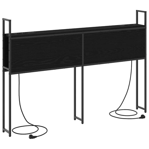 vidaXL F&ouml;rvaringsgavel med Laddstation Svart ek 153 x 15 x 98 cm