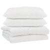 vidaXL Dunt&auml;cke med kudde 3 pcs Vit Mikrofiber