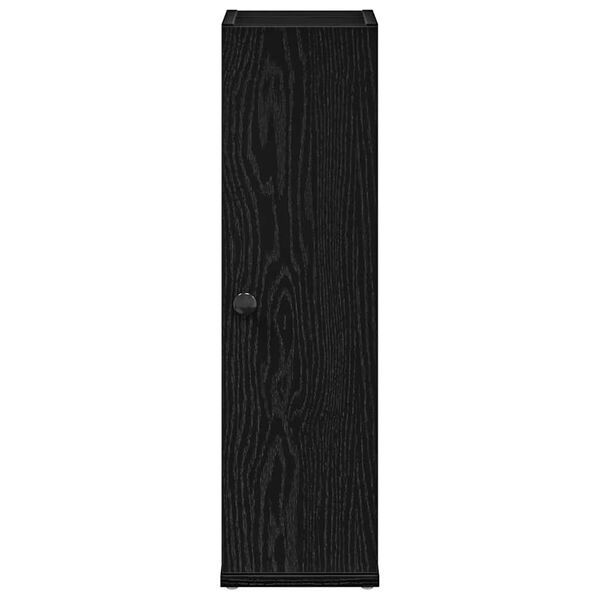 vidaXL Badrumssk&aring;p med rullh&aring;llare svart 20,5x22x72 cm