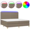 vidaXL Rams&auml;ng med madrass & LED taupe 200x200 cm tyg