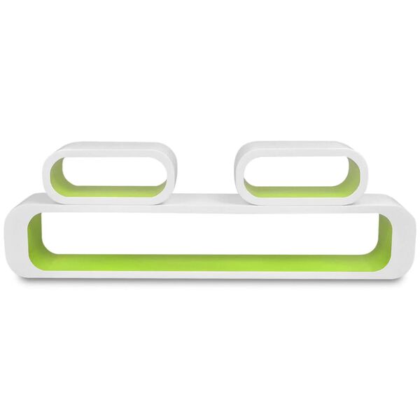 vidaXL V&auml;gghyllor kub 6 st gr&ouml;n och vit