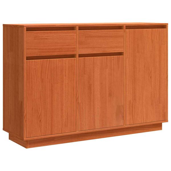 vidaXL Sideboard med l&aring;da Vaxbrun 110 x 34 x 75 cm Massiv furu