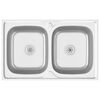 vidaXL Dubbla diskhoar silver 800x500x155 mm rostfritt st&aring;l