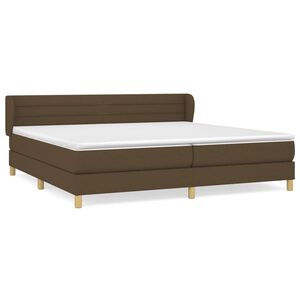 vidaXL Rams&auml;ng med madrass m&ouml;rkbrun 200x200 cm tyg