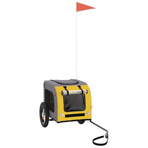 vidaXL Cykelvagn f&ouml;r djur gul och gr&aring; oxfordtyg och j&auml;rn