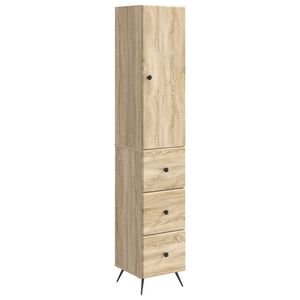 vidaXL Sk&aring;pset 2 pcs Sonoma-ek 34,5 x 34,5 x 90 cm Konstruerat tr&auml;