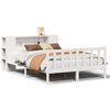 vidaXL S&auml;ng med bokhylla utan madrass vit 140x200cm massiv furu