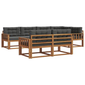 vidaXL Utomhussoffset med kudde 7 pcs Naturlig och Antracit