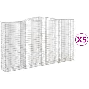 vidaXL Gabioner b&aring;gformade 5 st 400x50x220/240 cm galvaniserat j&auml;rn
