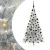 vidaXL Konstgjord F&ouml;rbelyst Julgran Silver 210 cm PET