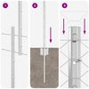 vidaXL St&auml;ngsel med stolpe Silver 1,5 x 25 m St&aring;l