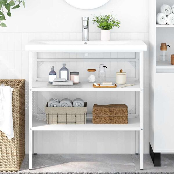 vidaXL Ram f&ouml;r tv&auml;ttst&auml;ll vit 79x38x83 cm j&auml;rn