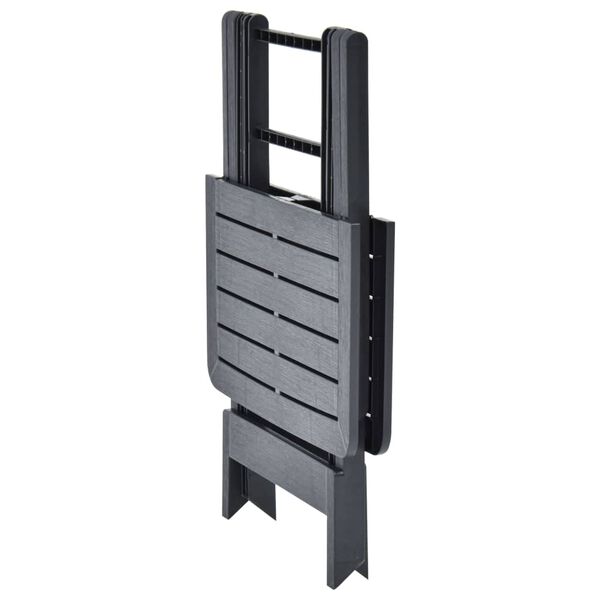 vidaXL Hopfällbart trädgårdsbord antracit 79x72x70 cm plast