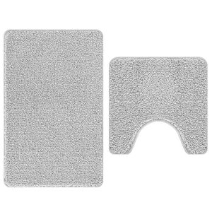 vidaXL Antisklid badmatta set 2 st Gr&aring; 50 x 50 cm PP