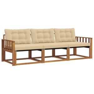 vidaXL Utomhussoffset 3 st Naturlig och Beige