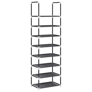 vidaXL Skohylla 8 hyllor svart 44x28x145 cm fiberduk