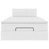vidaXL Ottomansk säng med madrasser&LEDs ren vit 120x190cm konstläder