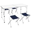 vidaXL Hopf&auml;llbart campingbord med 4 stolar h&ouml;jdjusterbar 120x60 cm