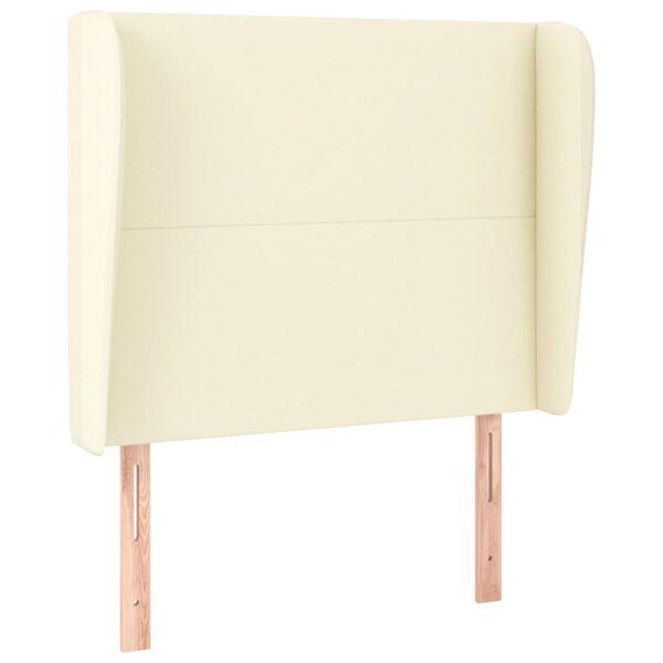 vidaXL S&auml;nggavel med kanter gr&auml;ddvit 103x23x118/128 cm konstl&auml;der