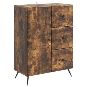 vidaXL Sideboard med l&aring;da R&ouml;kt ek 66 x 34,5 x 90 cm Konstruerat tr&auml;