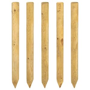 vidaXL Staketstolpar 5 st Gr&ouml;n 60 cm Massiv furu