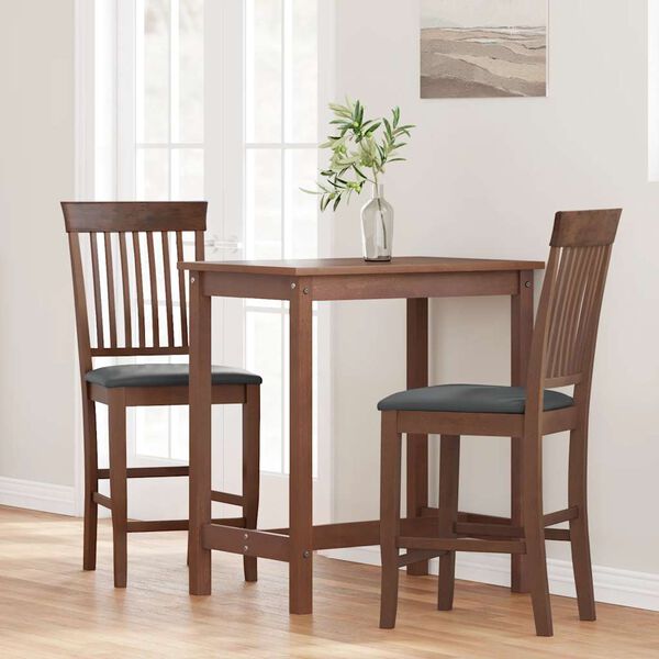 vidaXL Barstolar med kuddar 2 st, brunt, massivt trä, gummi