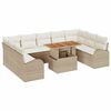 vidaXL Tr&auml;dg&aring;rdsoffset 10 st Beige Poly rattan