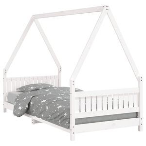 vidaXL S&auml;ngram f&ouml;r barns&auml;ng vit 90x200 cm massiv furu