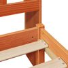 vidaXL S&auml;ng med bokhylla utan madrass vaxbrun 160x200cm massiv furu