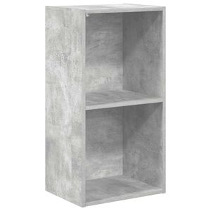 vidaXL Bokhylla 2 hyllor betonggr&aring; 40x30x76,5 cm konstruerat tr&auml;