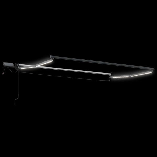vidaXL Manuell utdragbar markis med LED-lampor Vit 3 x 2,5 m