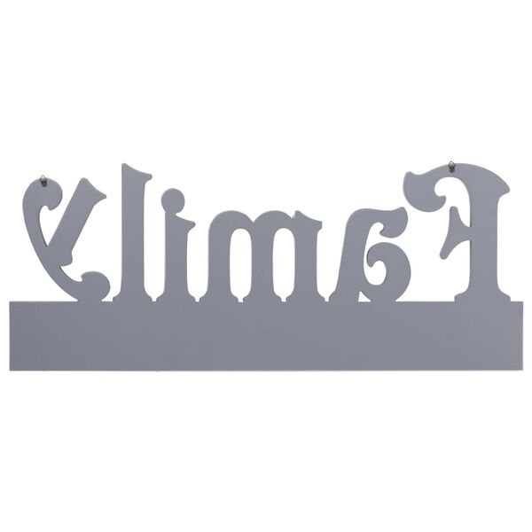 vidaXL Väggkrokar FAMILY grå 74x29,5 cm