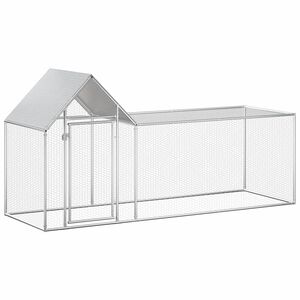vidaXL H&ouml;nsbur 3x1x1,5 m galvaniserat st&aring;l