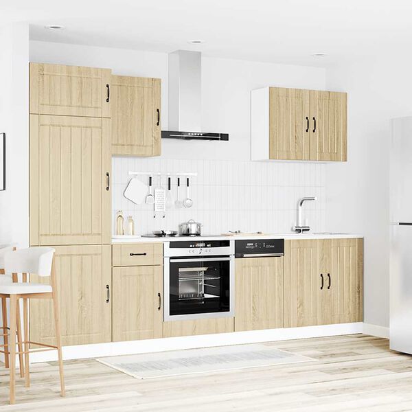 vidaXL K&ouml;kssk&aring;psset Lucca 7 delar sonoma-ek konstruerat tr&auml;